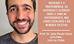 Arte de divulgação. Texto e foto de um homem branco ao lado.