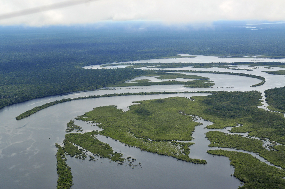 Vista aérea da Floresta Amazônica, perto de Manaus, capital do estado brasileiro do Amazonas. Vista aérea da Floresta Amazônica, perto de Manaus, capital do estado brasileiro do Amazonas.
