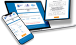 Questionário de Identificação de Vulnerabilidade Digital (Q-IVD) sendo exibido nas telas de três diferentes aparelhos eletrônicos (um smartphone, um tablet e um notebook) que estão sobrepostos a um fundo branco.