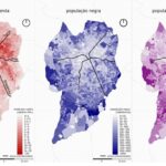 Mapas de distribuição de renda, de população negra e população feminina negra em Curitiba - sobreposição dos eixos estruturantes (Plano Serete).