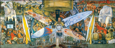 Homem na Encruzilhada (1933), afresco do pintor mexicano Diego Rivera Homem na Encruzilhada (1933), afresco do pintor mexicano Diego Rivera